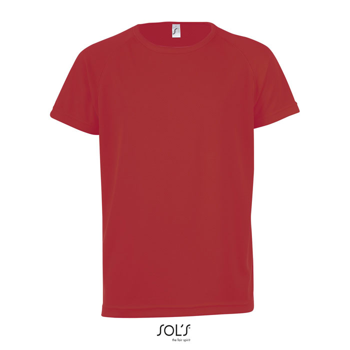 Tshirt enfant respirant publicitaire polyester 140g - SPORTY Rouge 1